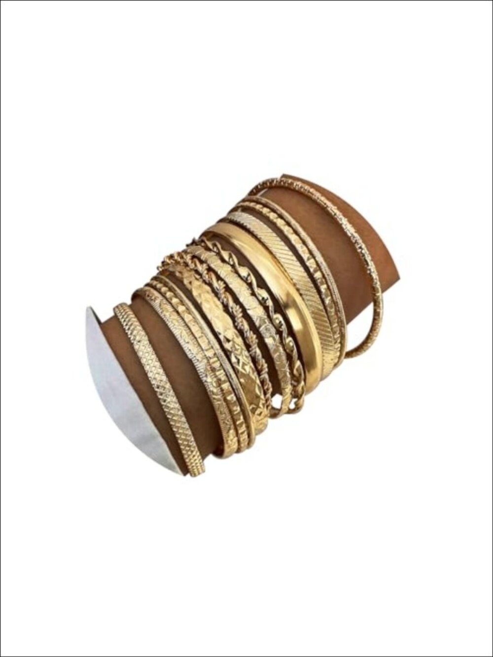 14K Gold Plated Chunky Bangle Bracelet Set Boho Stackable Women Jewelry